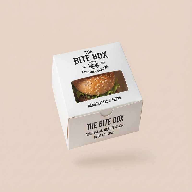 Custom White Burger Boxes view