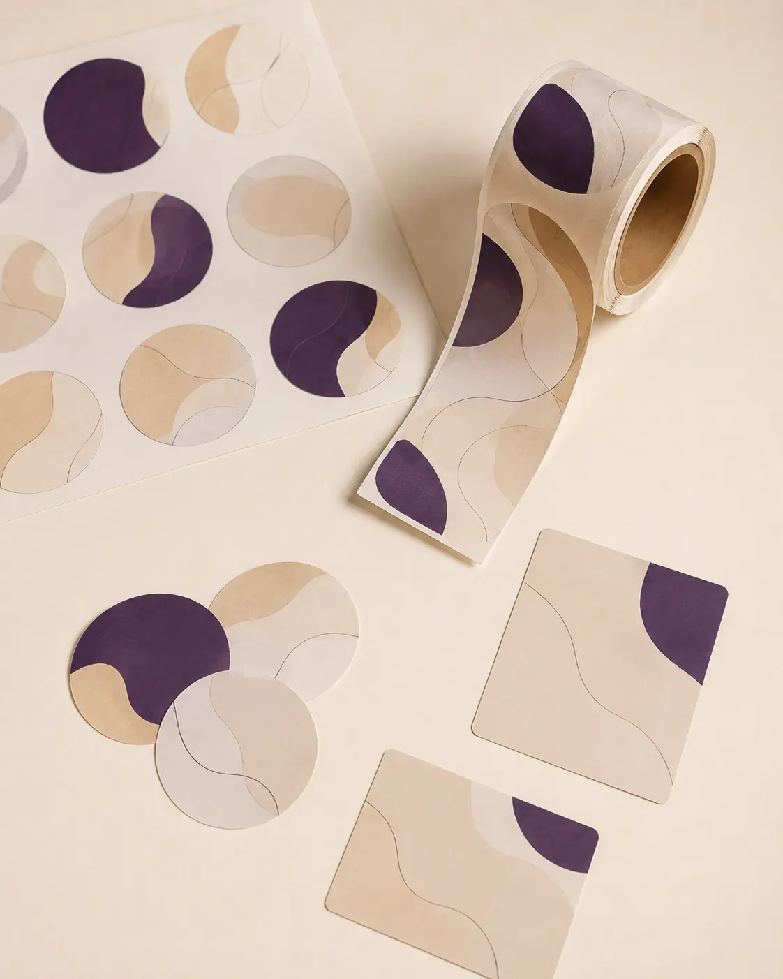 Custom printed label rolls, sticker sheets, and die-cut product labels