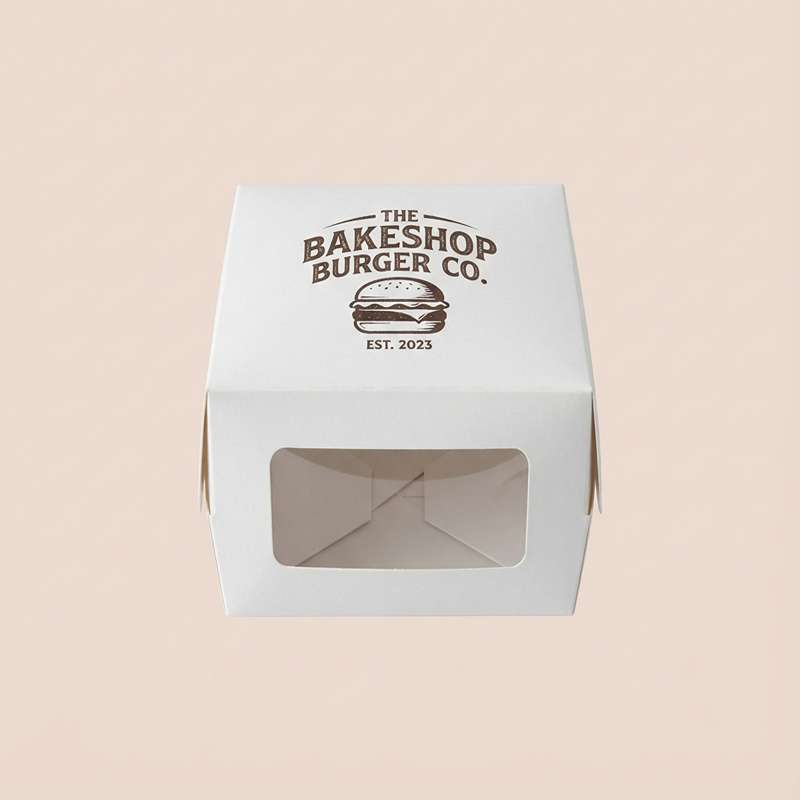 Custom White Burger Boxes view